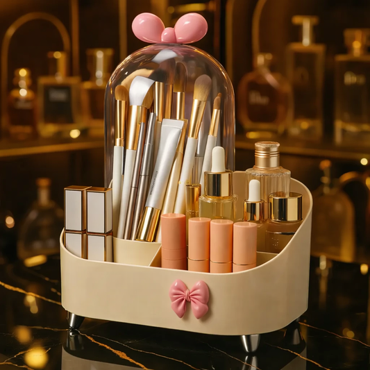Luxury Dome Makeup Organizer with Brush & Skincare Storage