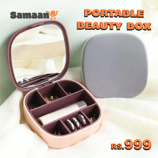 Portable Beauty Organizer with Mirror