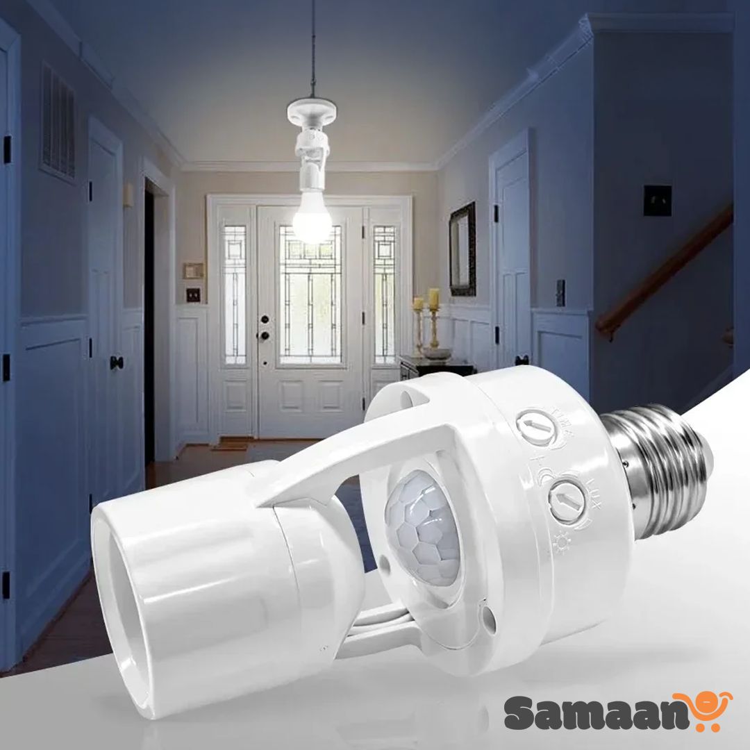 PIR Motion Sensor LED Bulb Holder, Auto On/Off Light Control Sensor