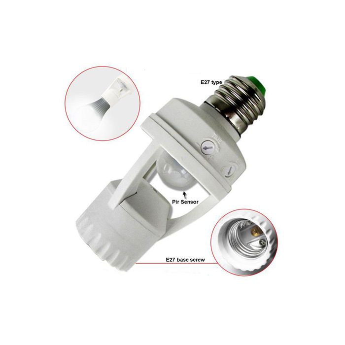 PIR Motion Sensor LED Bulb Holder, Auto On/Off Light Control Sensor