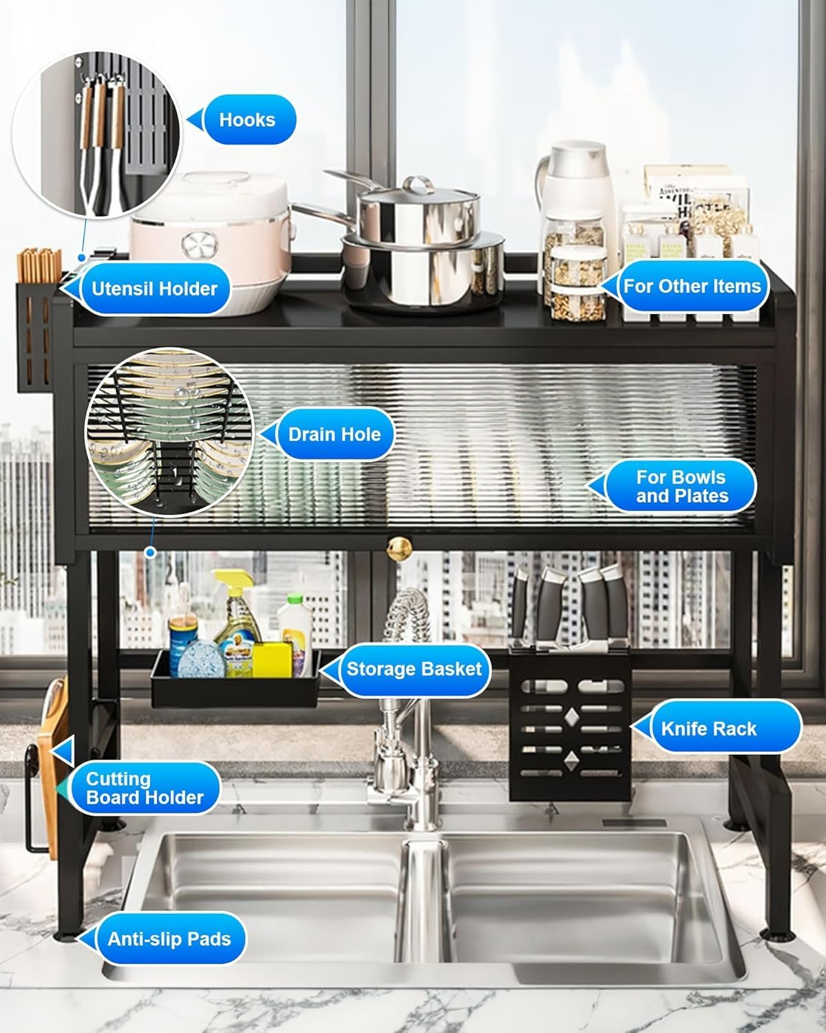 Over-Sink Dish Rack